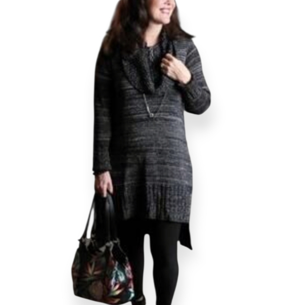 Sympli Lockhart Tunic Oversized Knit Turtleneck Sweater Womens M